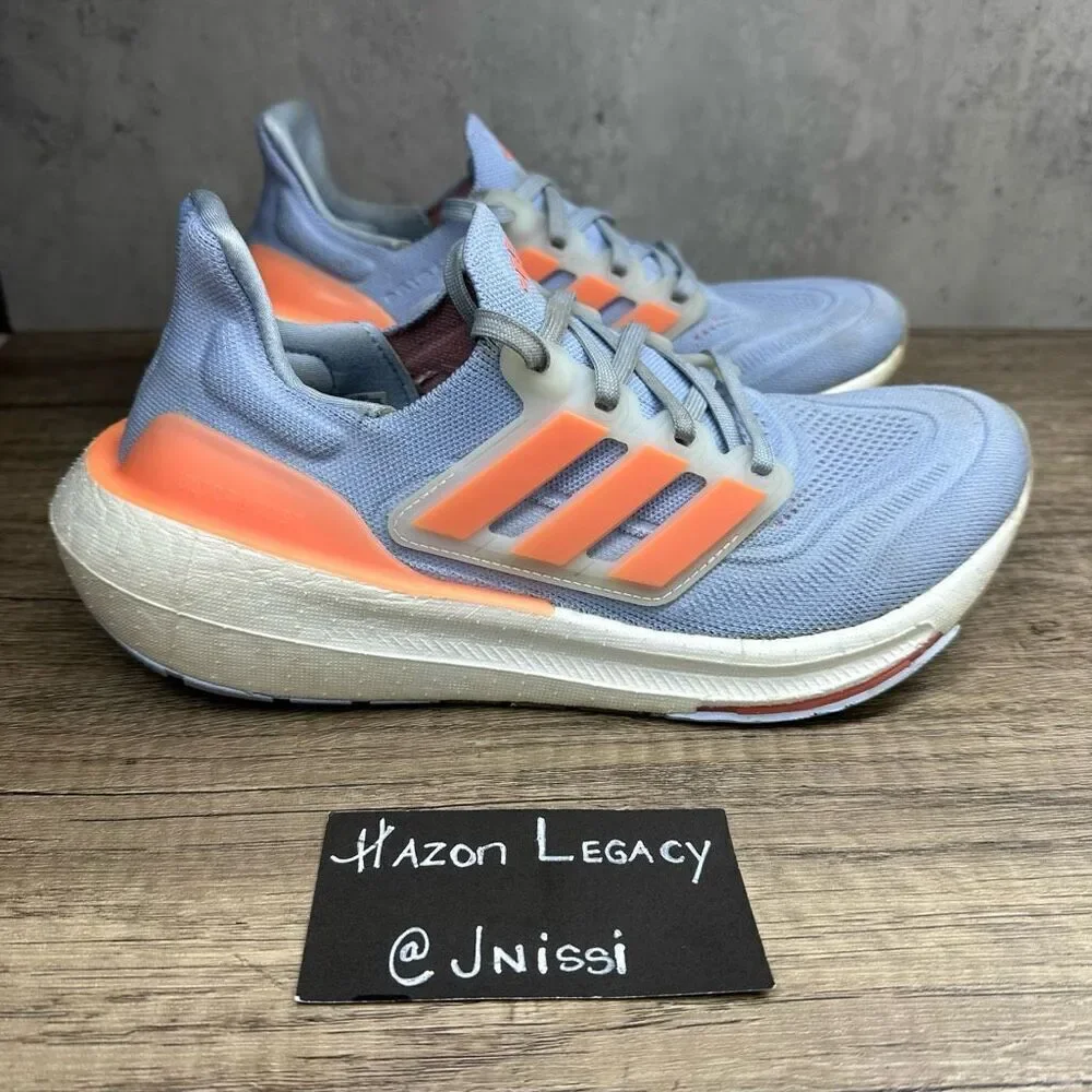 Adidas~Women's~ Ultraboost Light, Blue/Orange Running Shoes~Size 8 - Picture 2 of 10